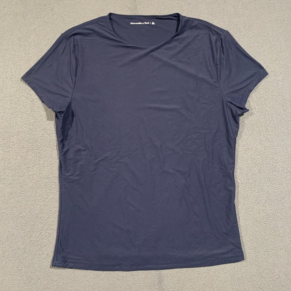 Abercrombie & Fitch T-Shirt Kids XL Navy Blue Short Sleeve Stretch Tee Basic